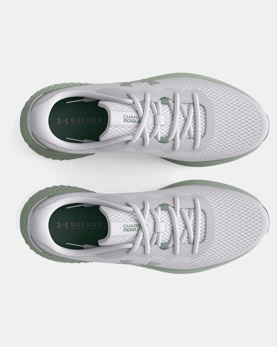 女士UA Charged Rogue 3 Metallic跑鞋 in White image number 2